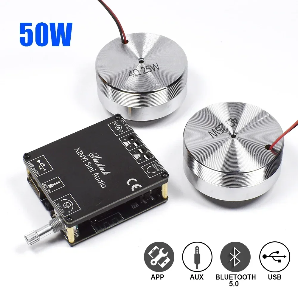 Home Cinema Amplifier - 2*25W Portable Stereo Vibration Speaker Audio