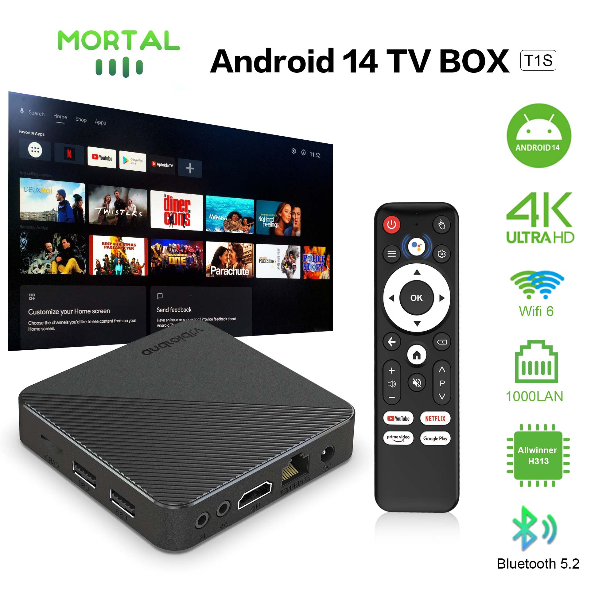 Home Cinema Player - Android14 TV Box Smart Home Theater