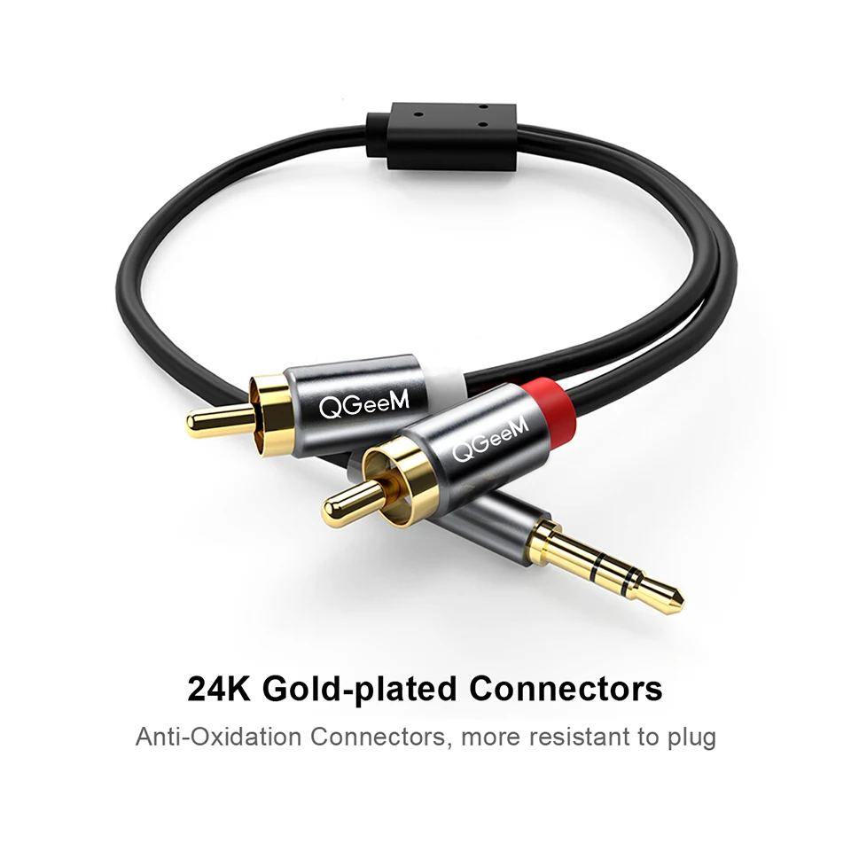 QGeeM RCA Cable 2RCA to 3.5 Au - Home Cinema Amplifier 评论和价格