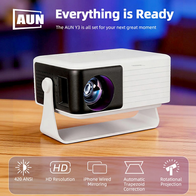 AUN Y3 Projector Portable Home - Home Cinema Cabasse 评论和价格