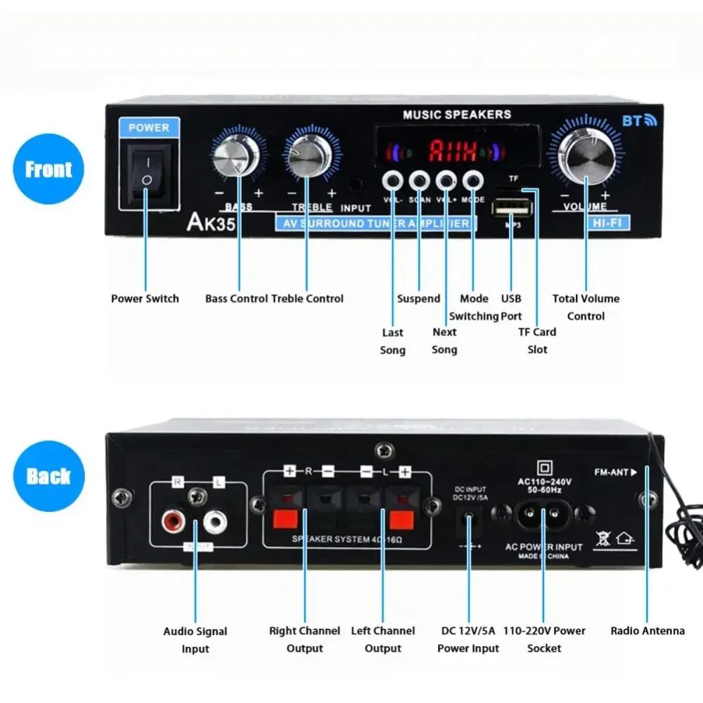 AK35 HiFi Digital Bluetooth Am - Home Cinema Bluetooth 评论和价格