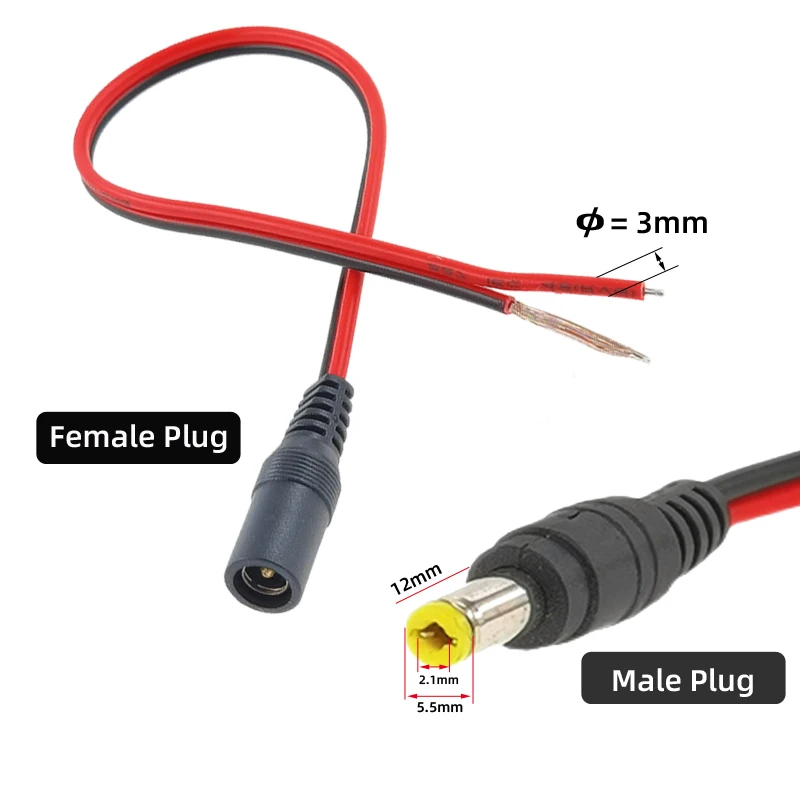 18 AWG 10pcs 5.5x2.1 mm Male F - Ambient Light Strip Tv 评论和价格