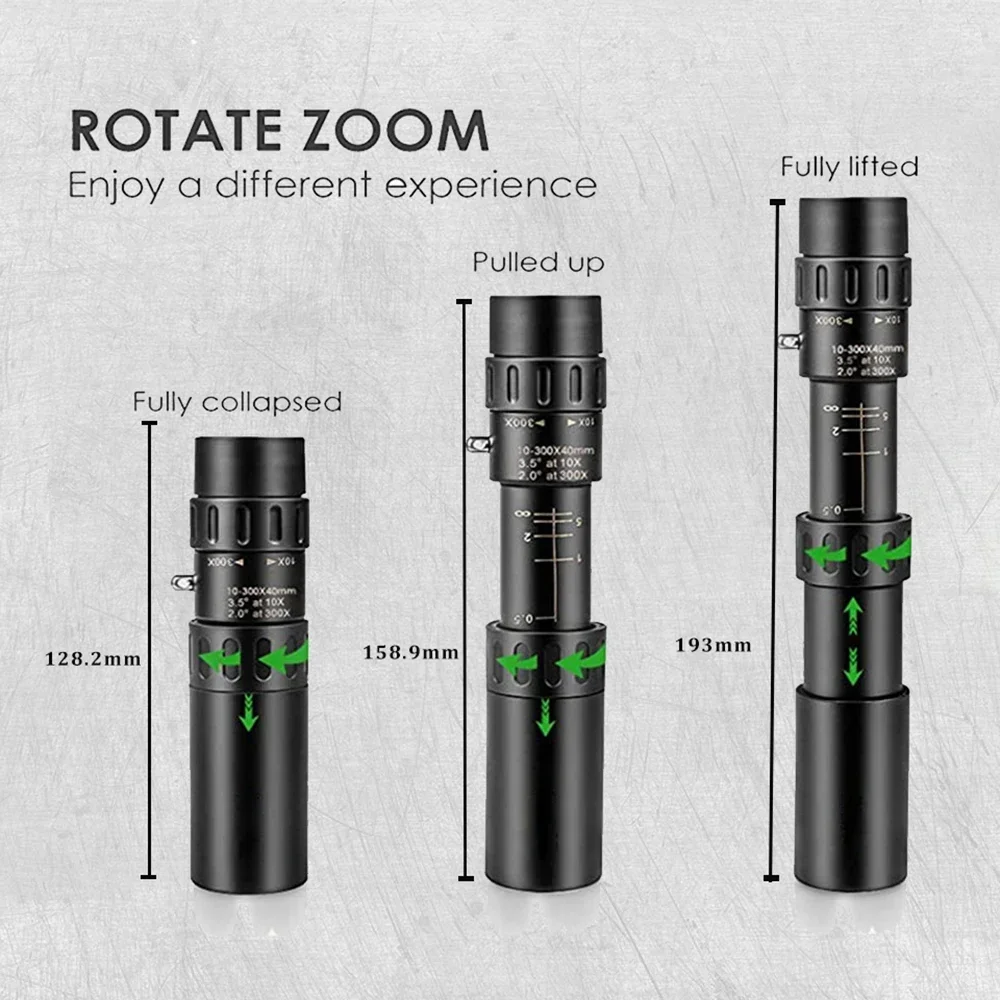 1Pc 10-300X Monocular Telescop - Home Cinema Center 评论和价格