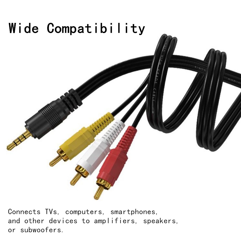3.5mm to 3 RCA Audio Video Cab - Home Cinema Player 评论和价格