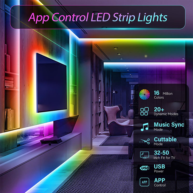 USB RGB LED Strip SMD3535 With - Ambient Light Strip Tv 评论和价格