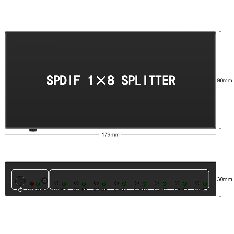 Optical Audio Splitter,1 in 8  - Home Cinema Amplifier 评论和价格