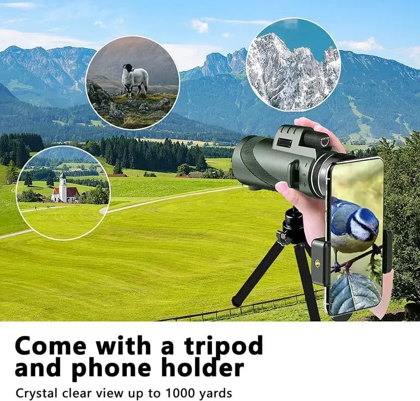 80x100 HD Monocular for Smartp - Home Cinema Center 评论和价格