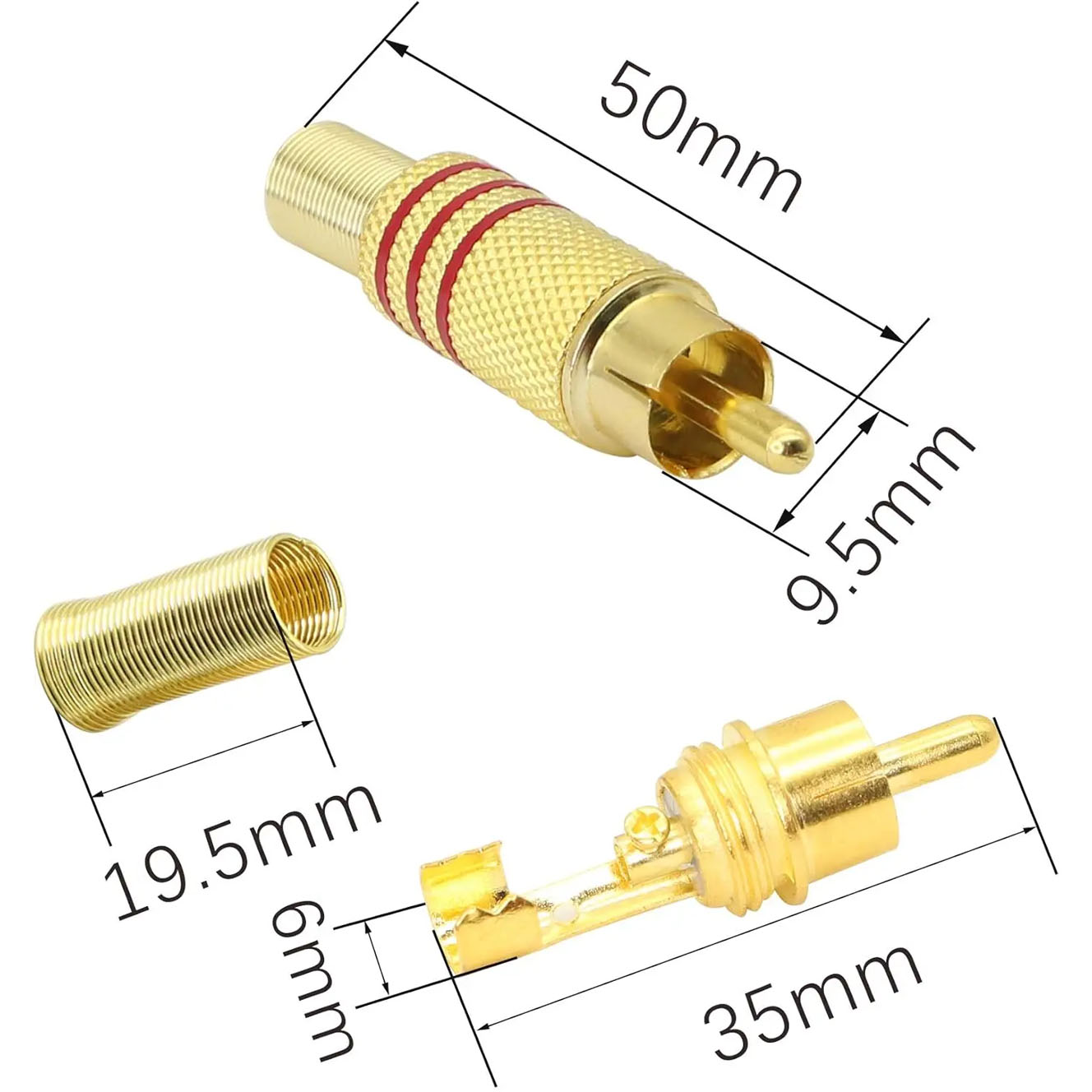 4PCS RCA Plug Gold Plated Sold - Home Cinema Amplifier 评论和价格